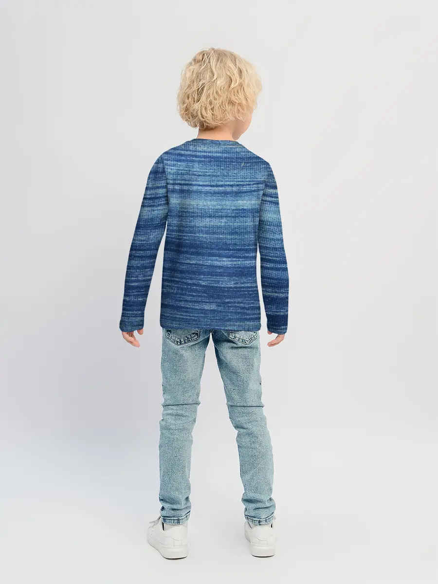 Детский лонгслив / Texture. Denim