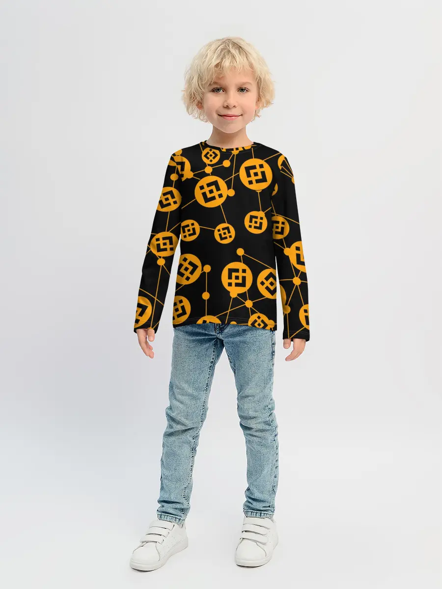Детский лонгслив / BINANCE / БИНАНС / УЗОР