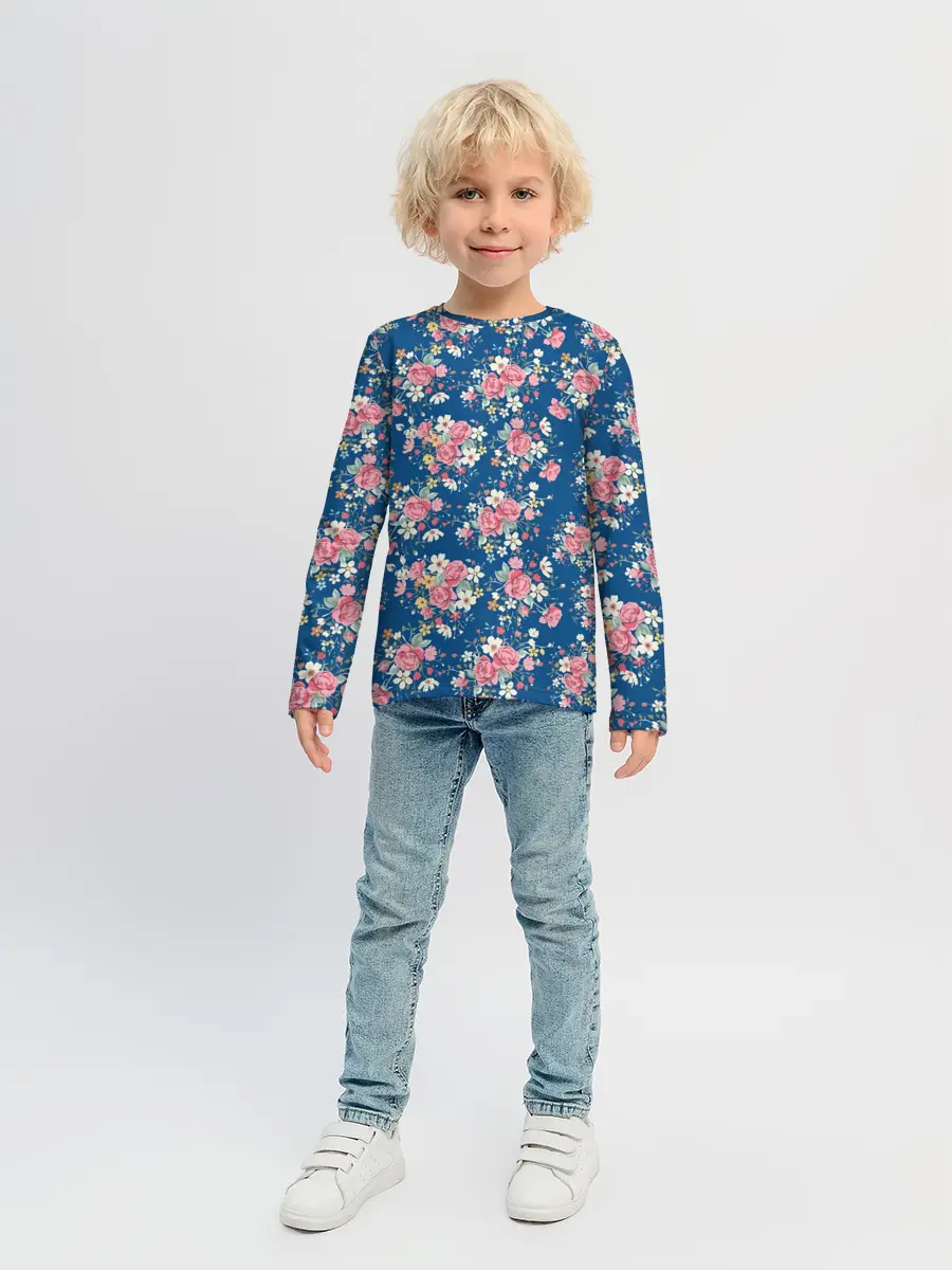 Детский лонгслив / Розы и Ромашки