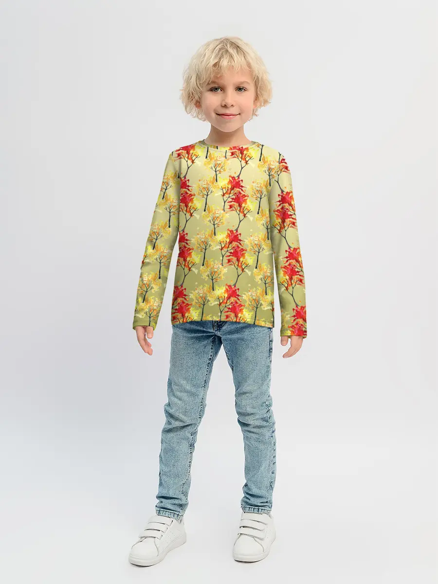 Детский лонгслив / самый осенний принт