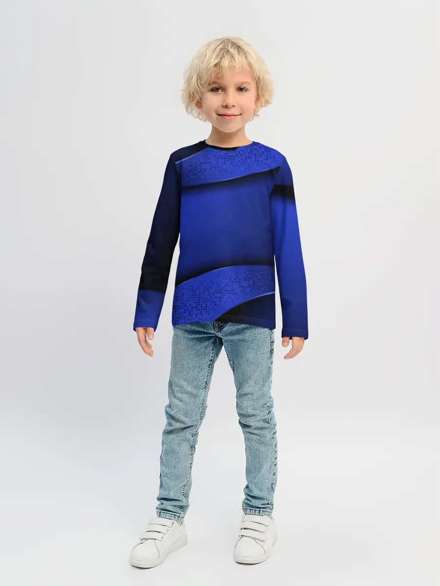 Детский лонгслив / 3D BLUE Вечерний синий цвет