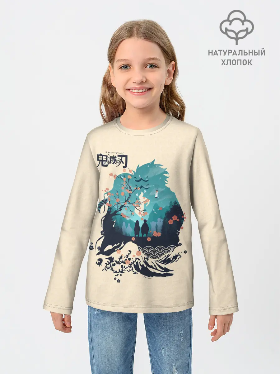 Детский лонгслив / Танджиро и Незуко Kimetsu no Yaiba