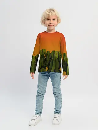 Детский лонгслив / Кактусы на закате