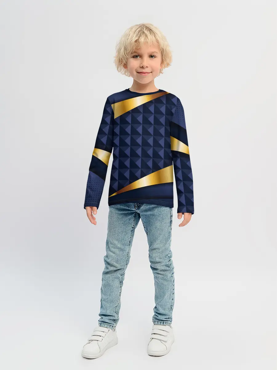 Детский лонгслив / 3D плитки с золотыми вставками