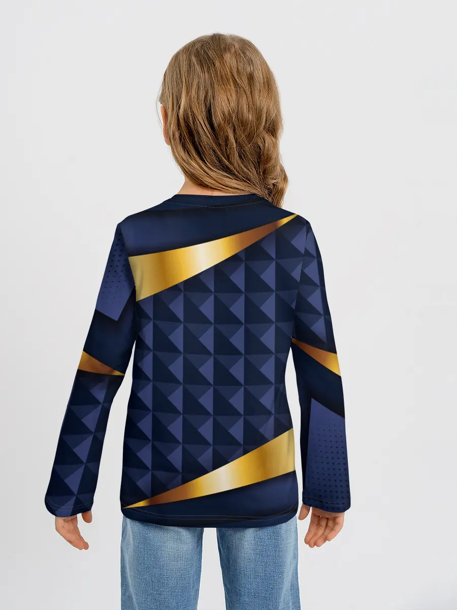 Детский лонгслив / 3D плитки с золотыми вставками