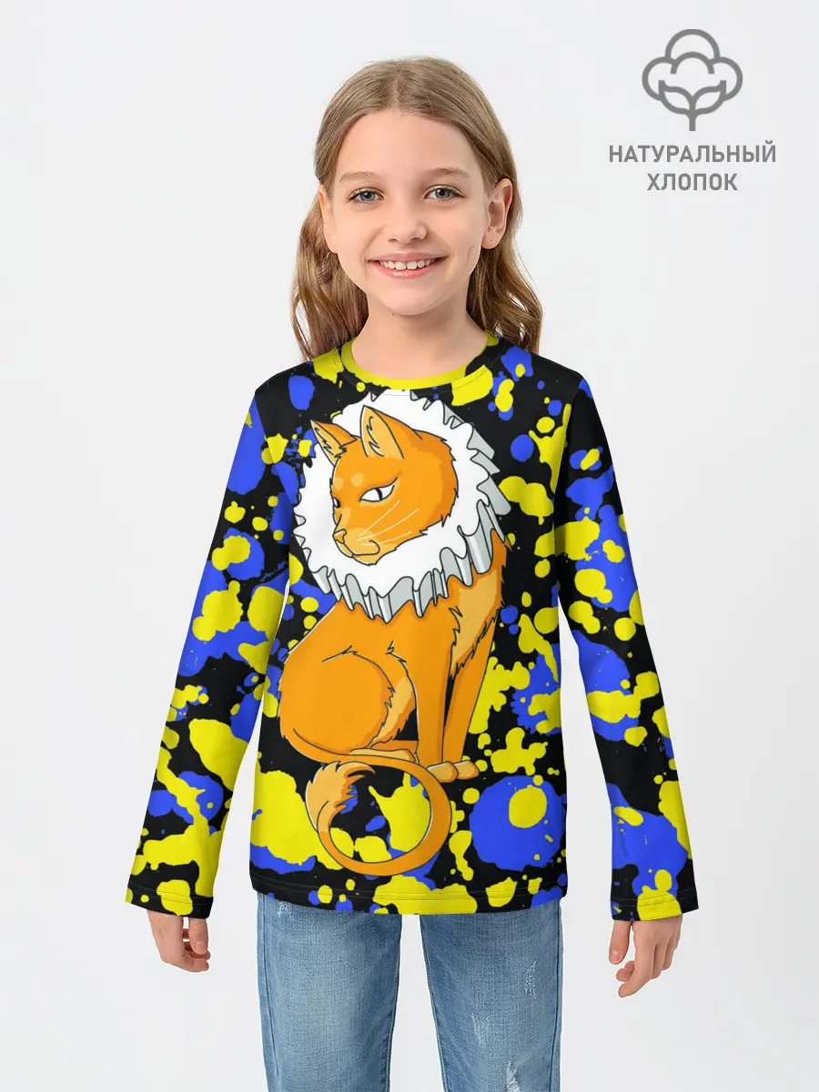 Детский лонгслив / кот аристократ
