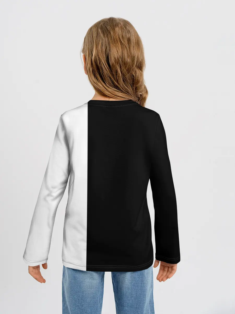 Детский лонгслив / Черно белый силуэт Танджиро