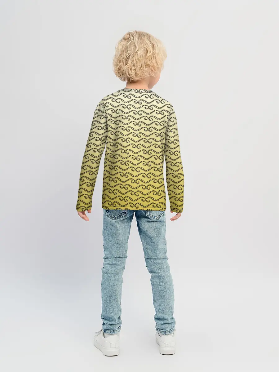 Детский лонгслив / рисованный узор усы червячки