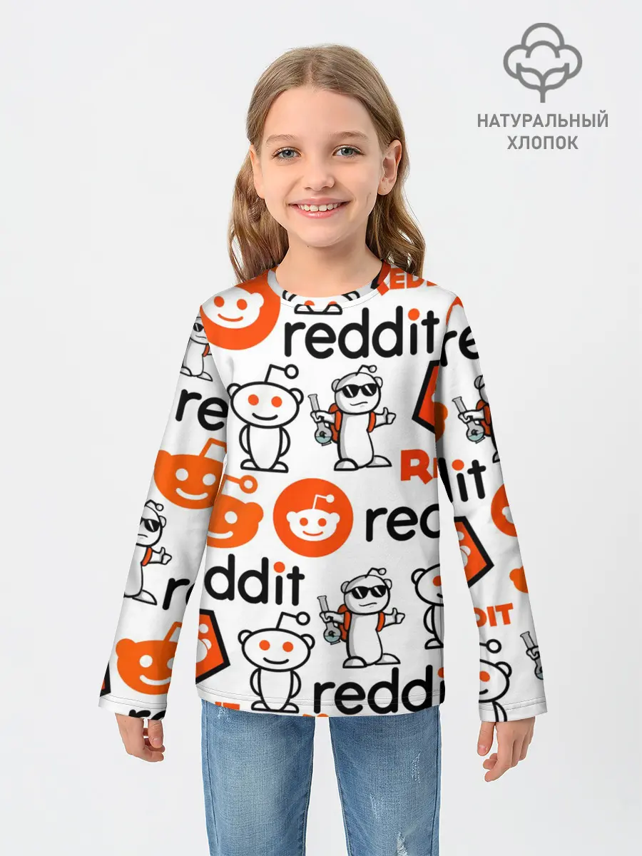 Детский лонгслив / REDDIT / РЕДДИТ / ЛОГОБОМБИНГ