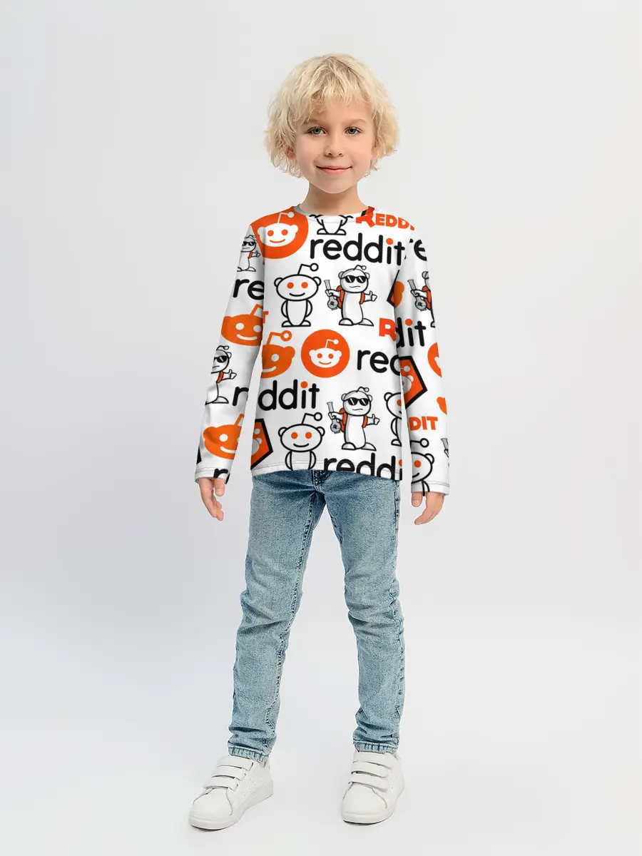 Детский лонгслив / REDDIT / РЕДДИТ / ЛОГОБОМБИНГ