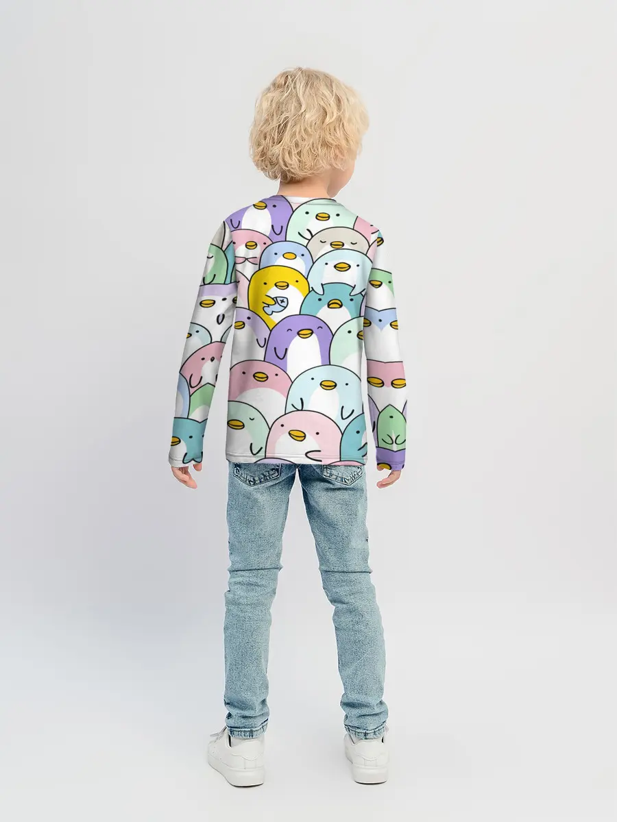 Детский лонгслив / Пингвины