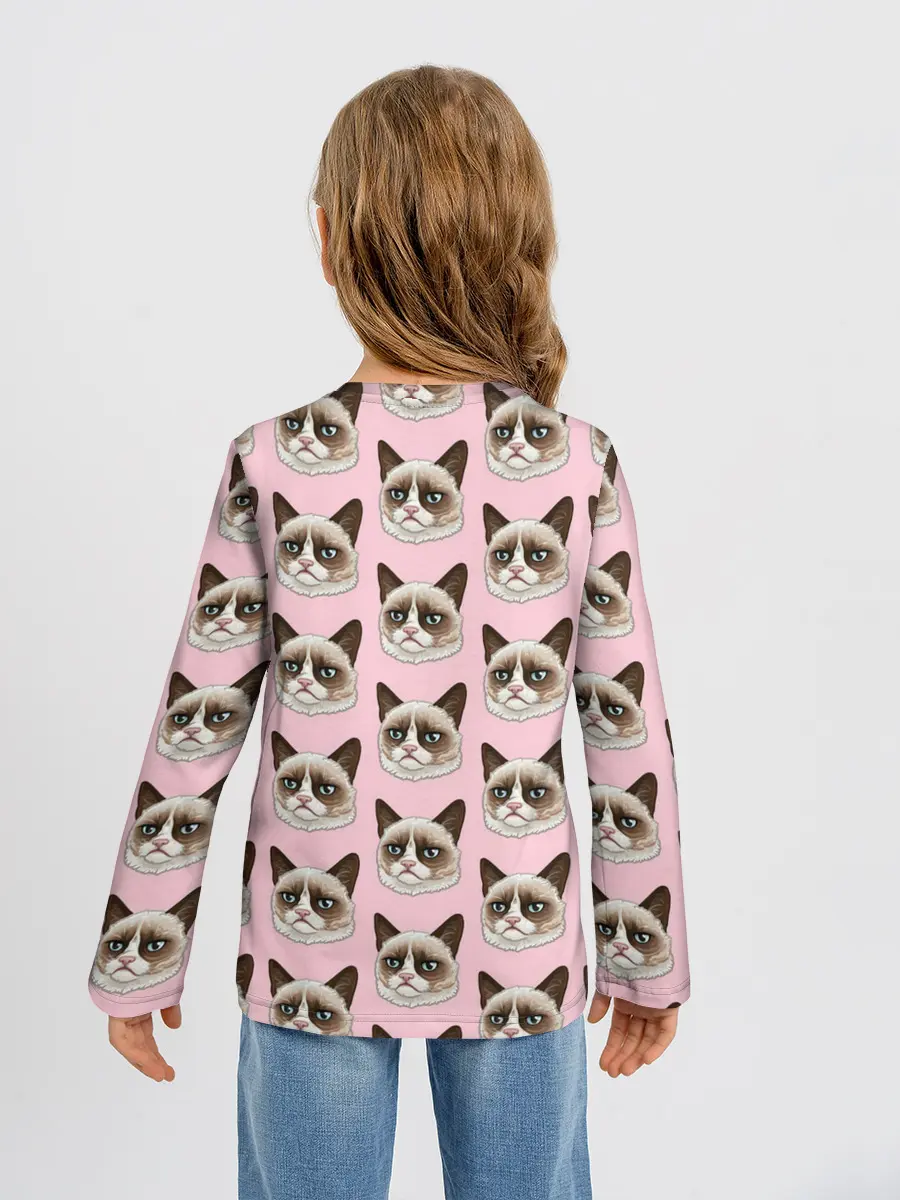 Детский лонгслив / Кот мемасик