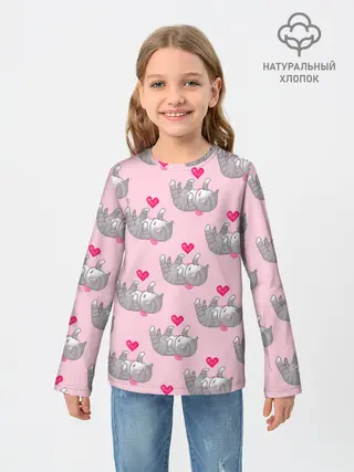 Детский лонгслив / Пиксельные котики