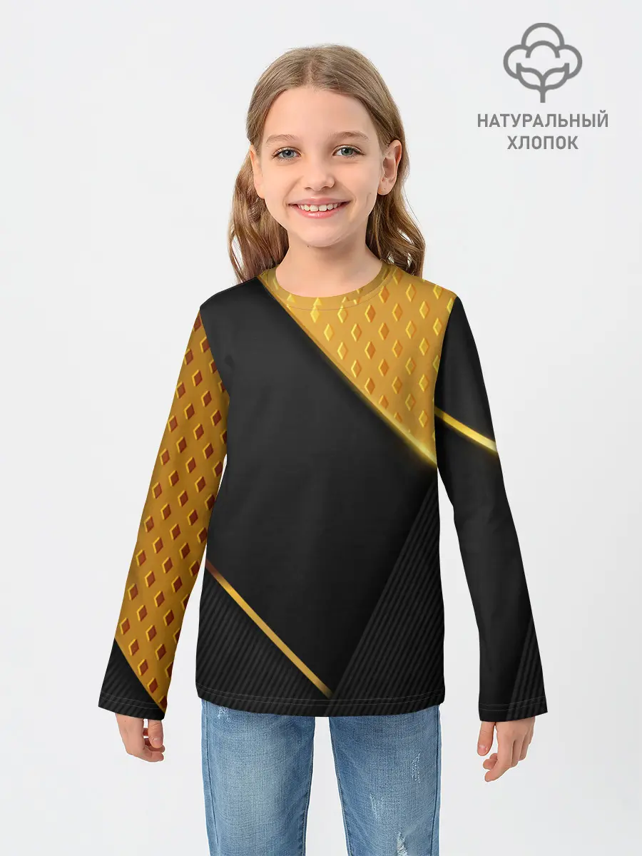 Детский лонгслив / 3D BLACK & GOLD