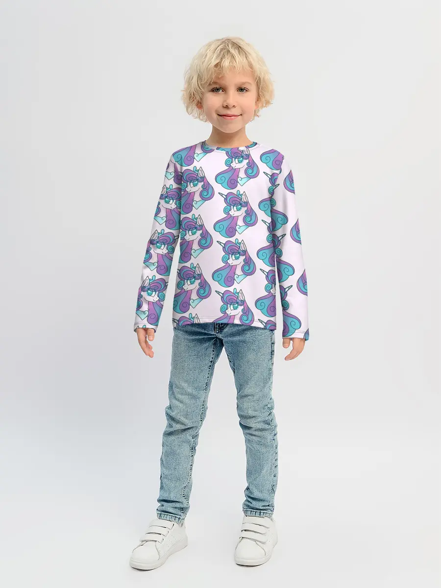 Детский лонгслив / Пони узор