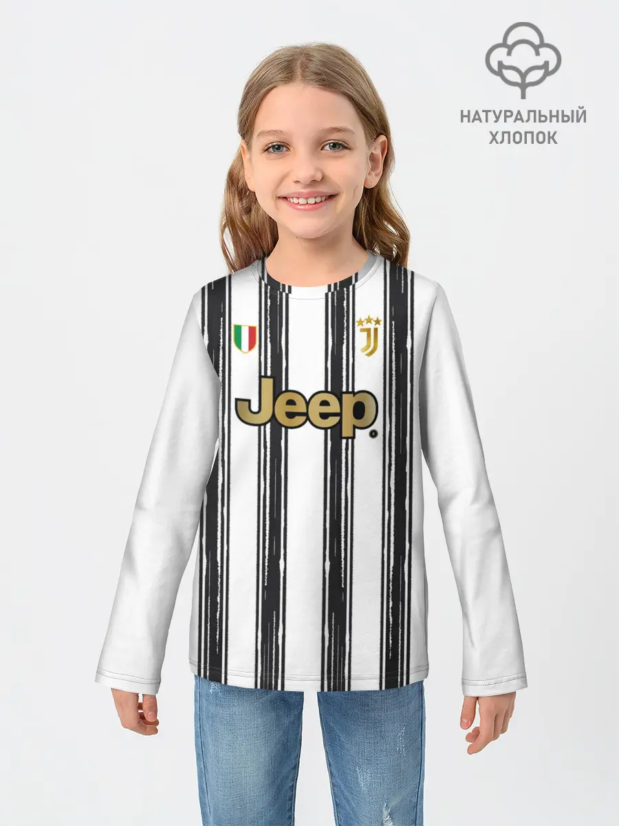 Детский лонгслив / Форма Ювентуса 2020 2021 дом