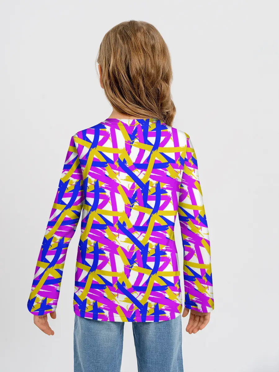 Детский лонгслив / абстракция из ярких полос