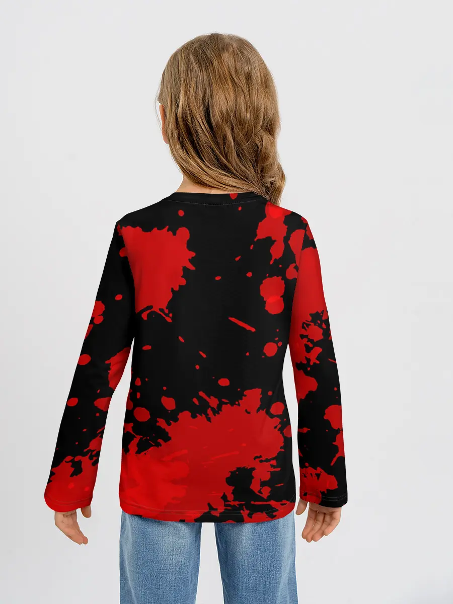 Детский лонгслив / Стив с мечом Minecraft