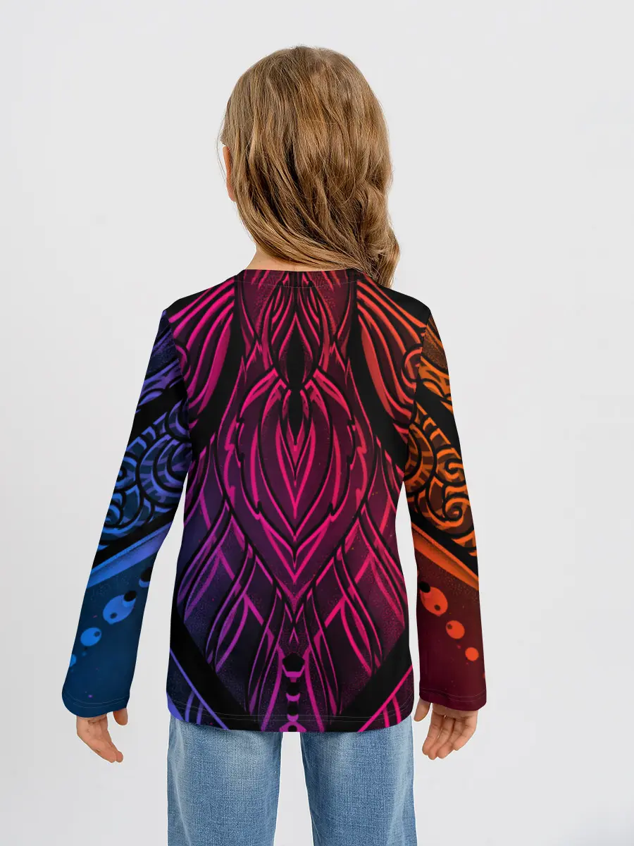 Детский лонгслив / Фиолетовый узор 3D
