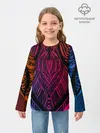 Детский лонгслив / Фиолетовый узор 3D