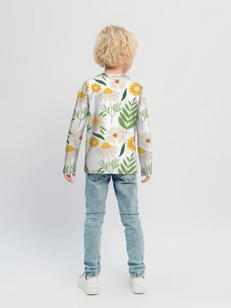 Детский лонгслив / Цветы и листья