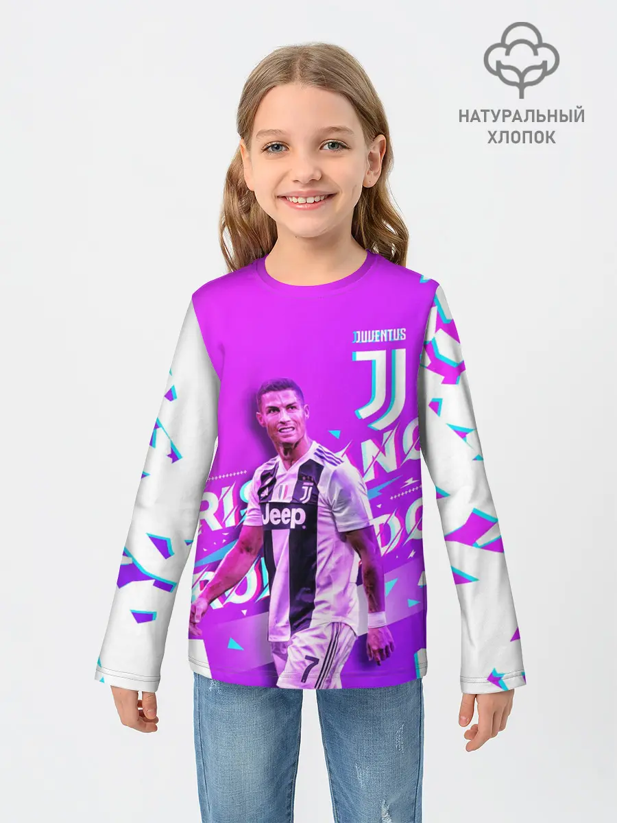 Детский лонгслив / КРИШТИАНУ РОНАЛДУ / НЕОН
