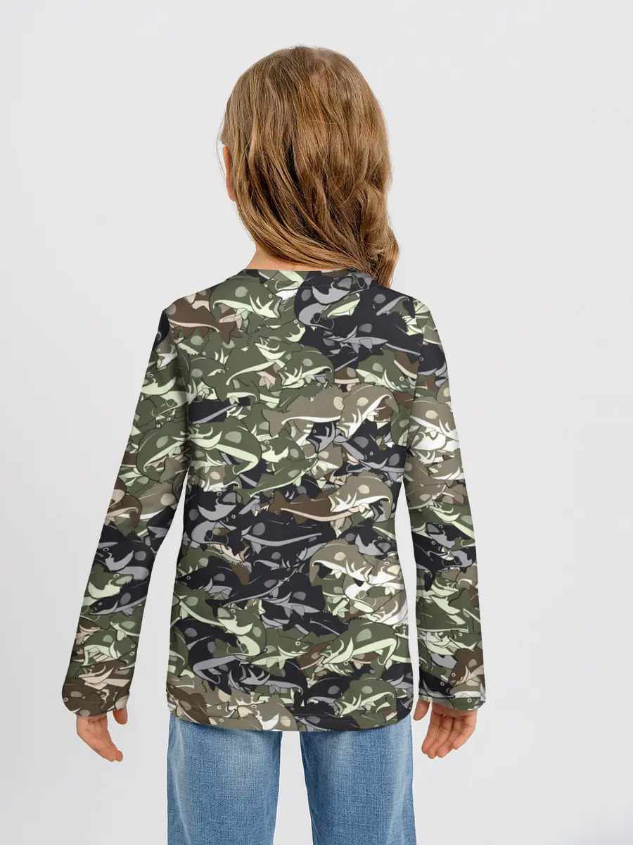 Детский лонгслив / Камуфляж для рыбака