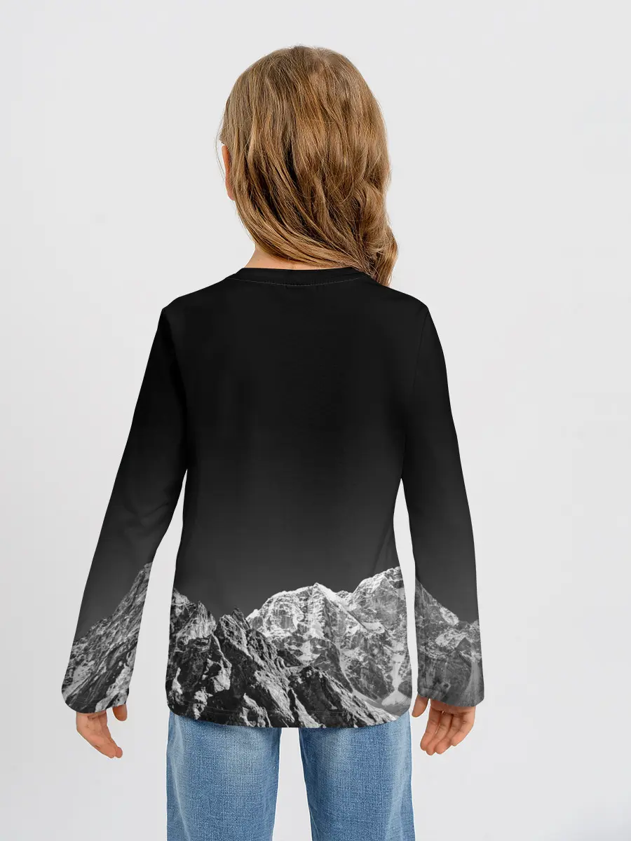 Детский лонгслив / ГОРЫ В МОЕМ СЕРДЦЕ | КАМУФЛЯЖ