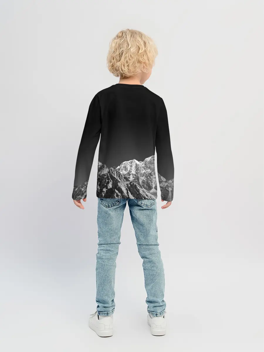 Детский лонгслив / ГОРЫ В МОЕМ СЕРДЦЕ | КАМУФЛЯЖ