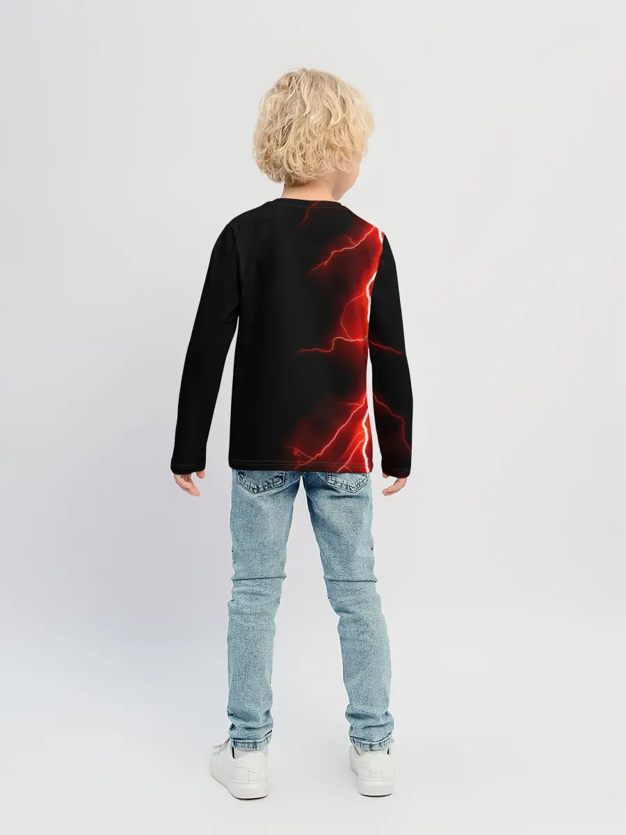 Детский лонгслив / Черные быки | Черный Клевер