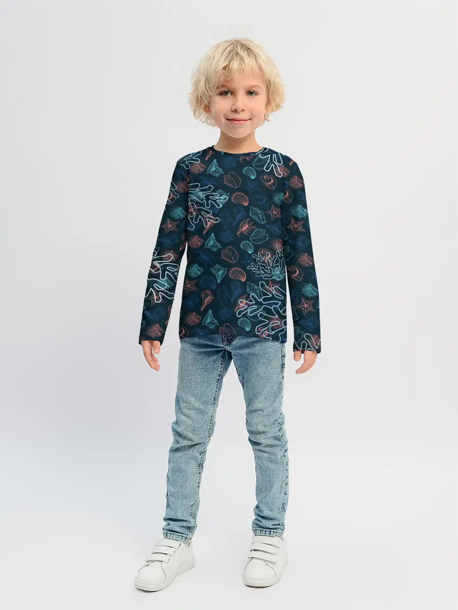 Детский лонгслив / Ракушки