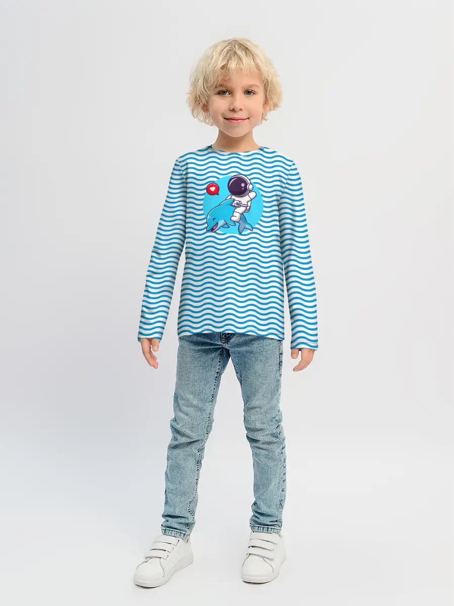 Детский лонгслив / Любовь, море, космос