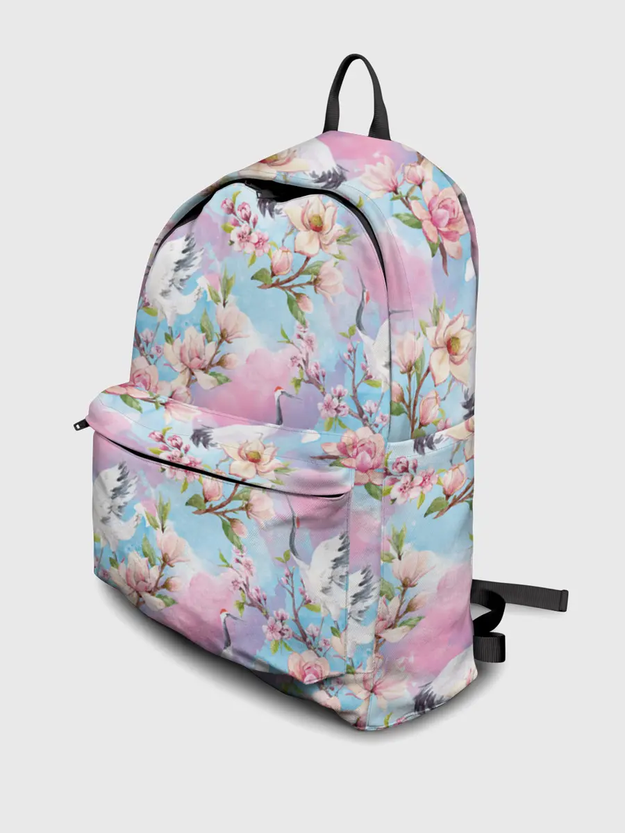 Рюкзак джинсовый / Узор с журавлями