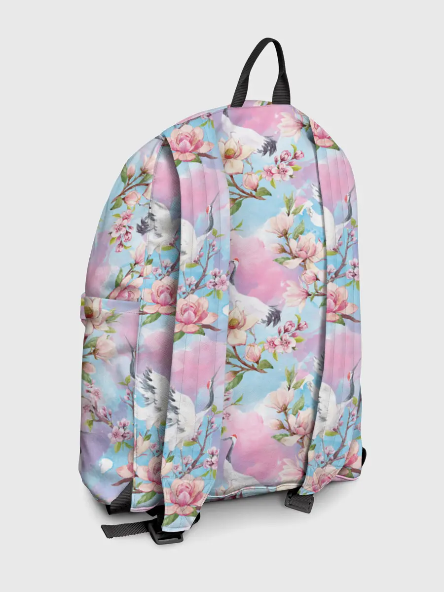 Рюкзак джинсовый / Узор с журавлями