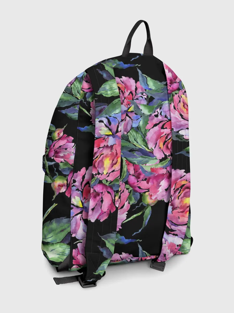 Рюкзак джинсовый / Розовые пионы