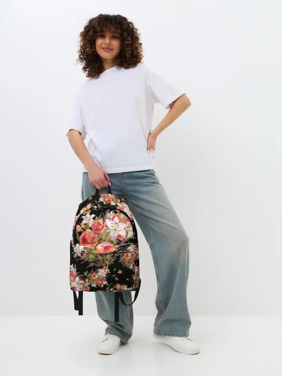 Рюкзак джинсовый / Лилии и розы