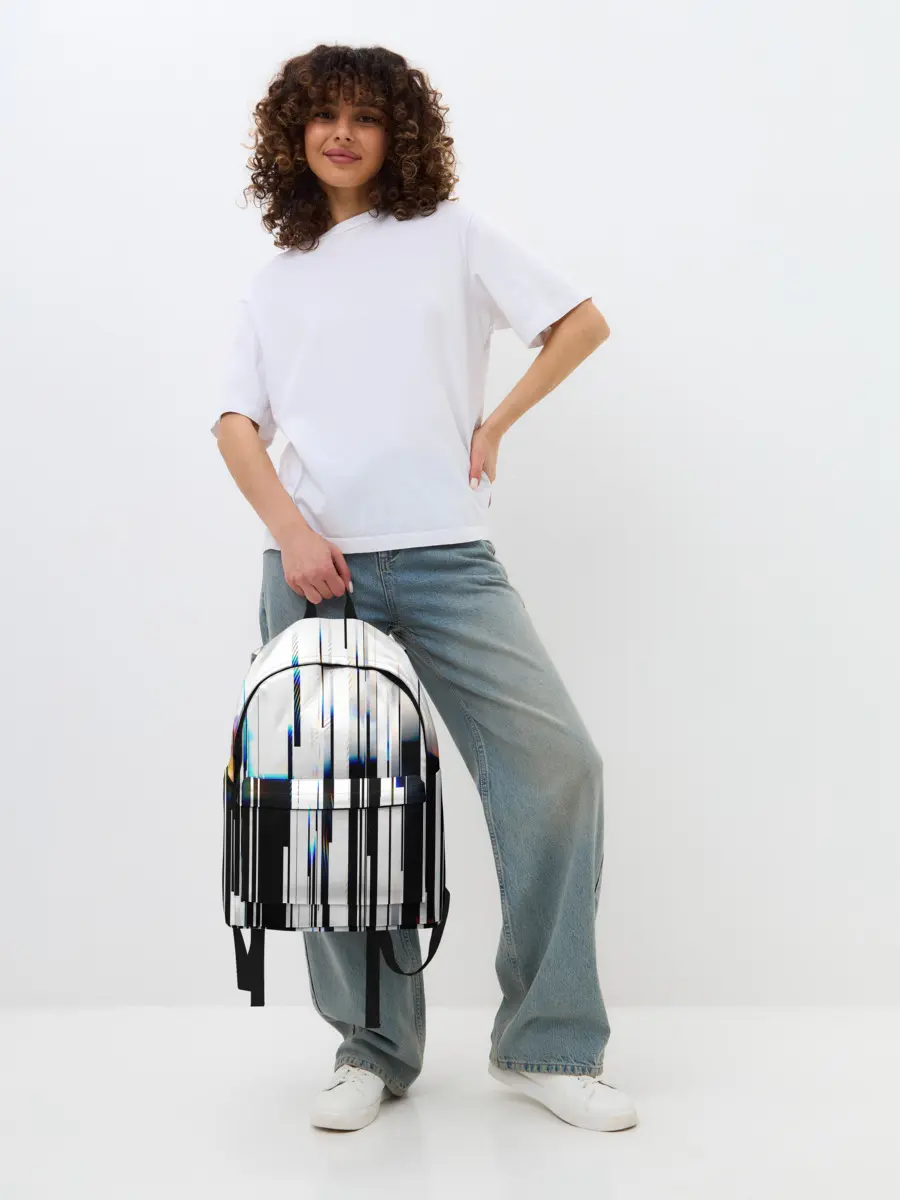 Рюкзак джинсовый / Абстракция Глитч