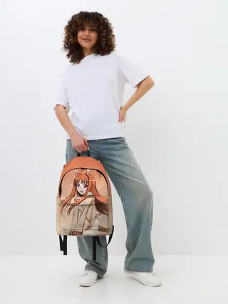 Рюкзак джинсовый / Милая аниме девочка-оборотень