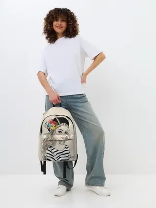 Рюкзак джинсовый / Парижанка в берете