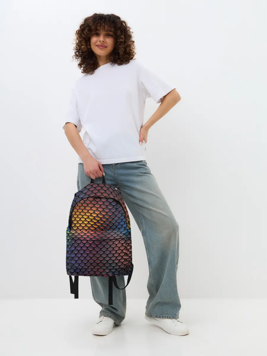 Рюкзак джинсовый / Радужная чешуя