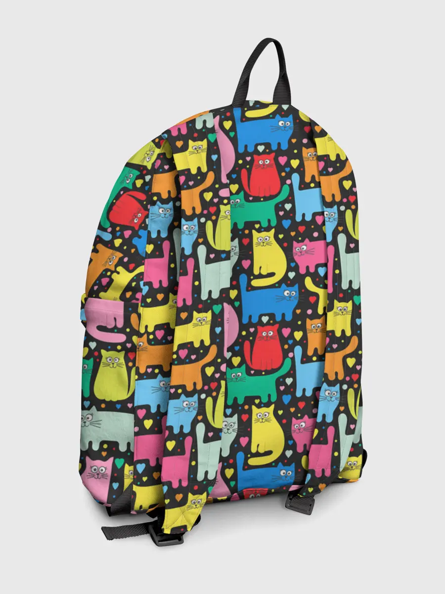 Рюкзак джинсовый / Разноцветные котики