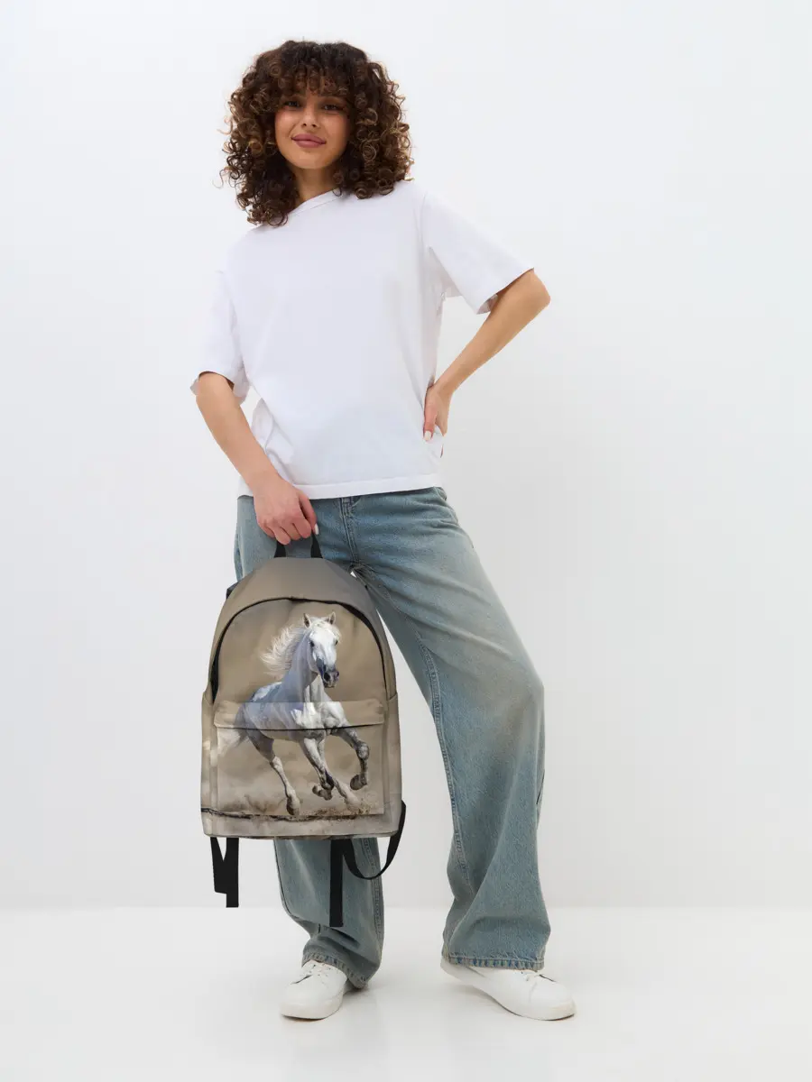 Рюкзак джинсовый / Белый конь