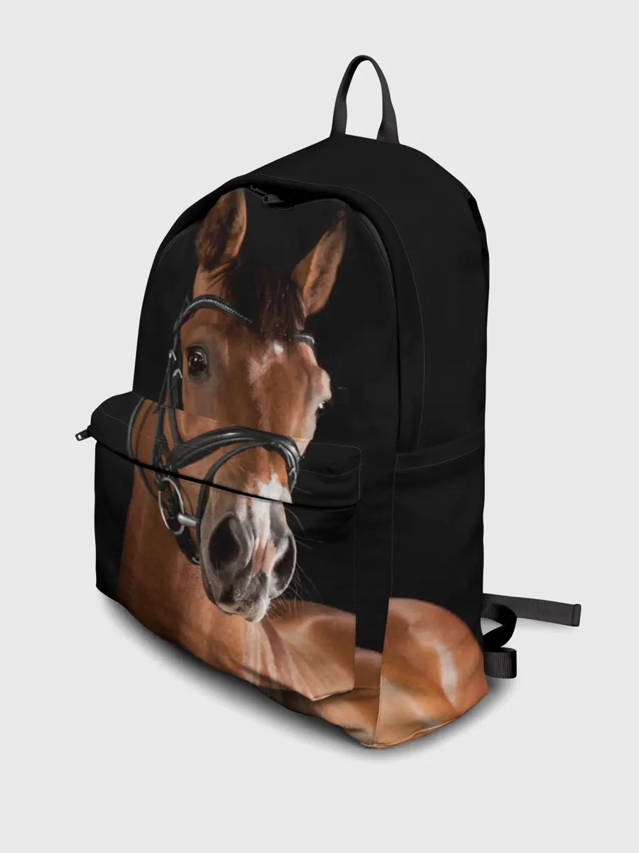 Рюкзак джинсовый / Гнедая лошадь