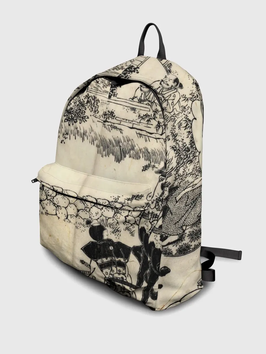 Рюкзак джинсовый / Японская гравюра