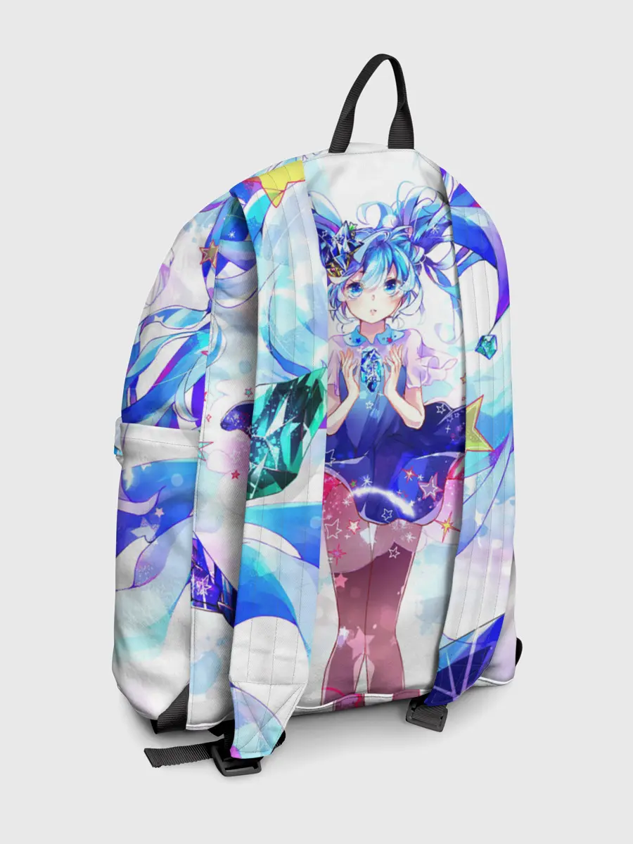 Рюкзак джинсовый / Хацуне Мику на красочном фоне