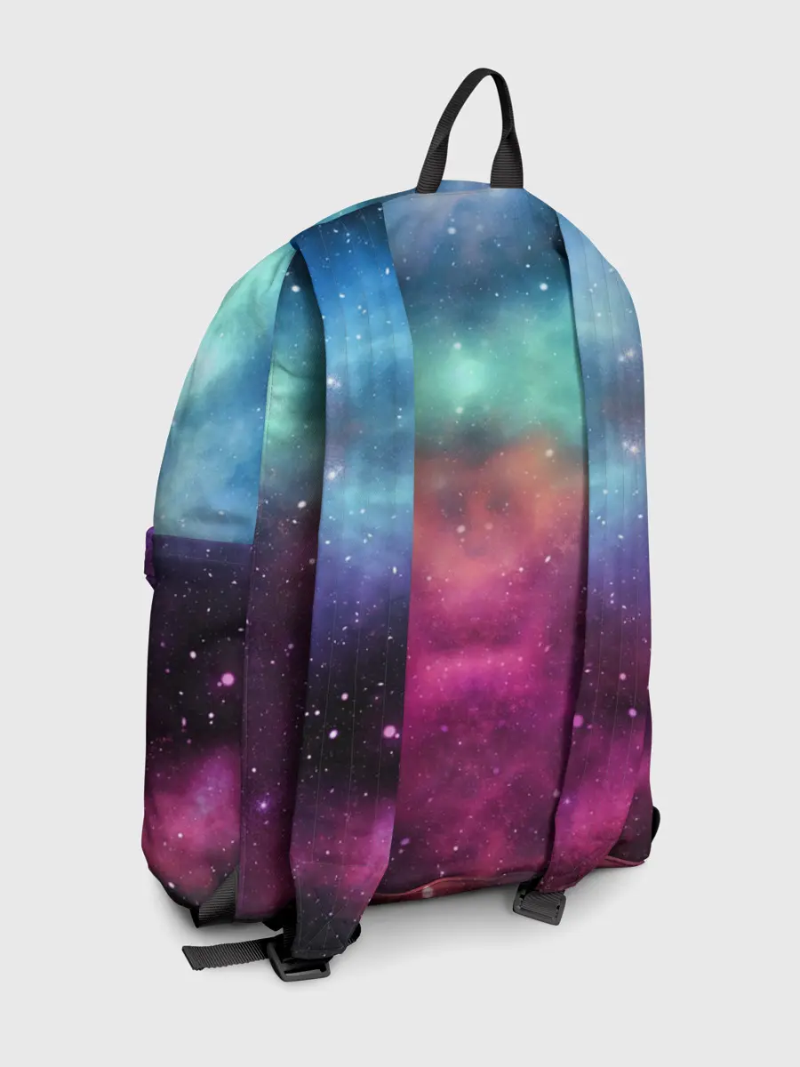 Рюкзак джинсовый / Кот с радугой и пиццей