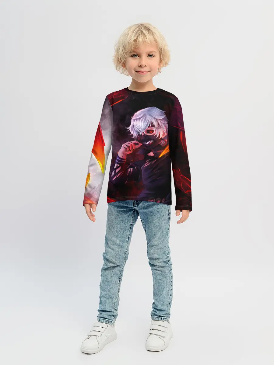 Детский лонгслив / Ken Kaneki красные жала