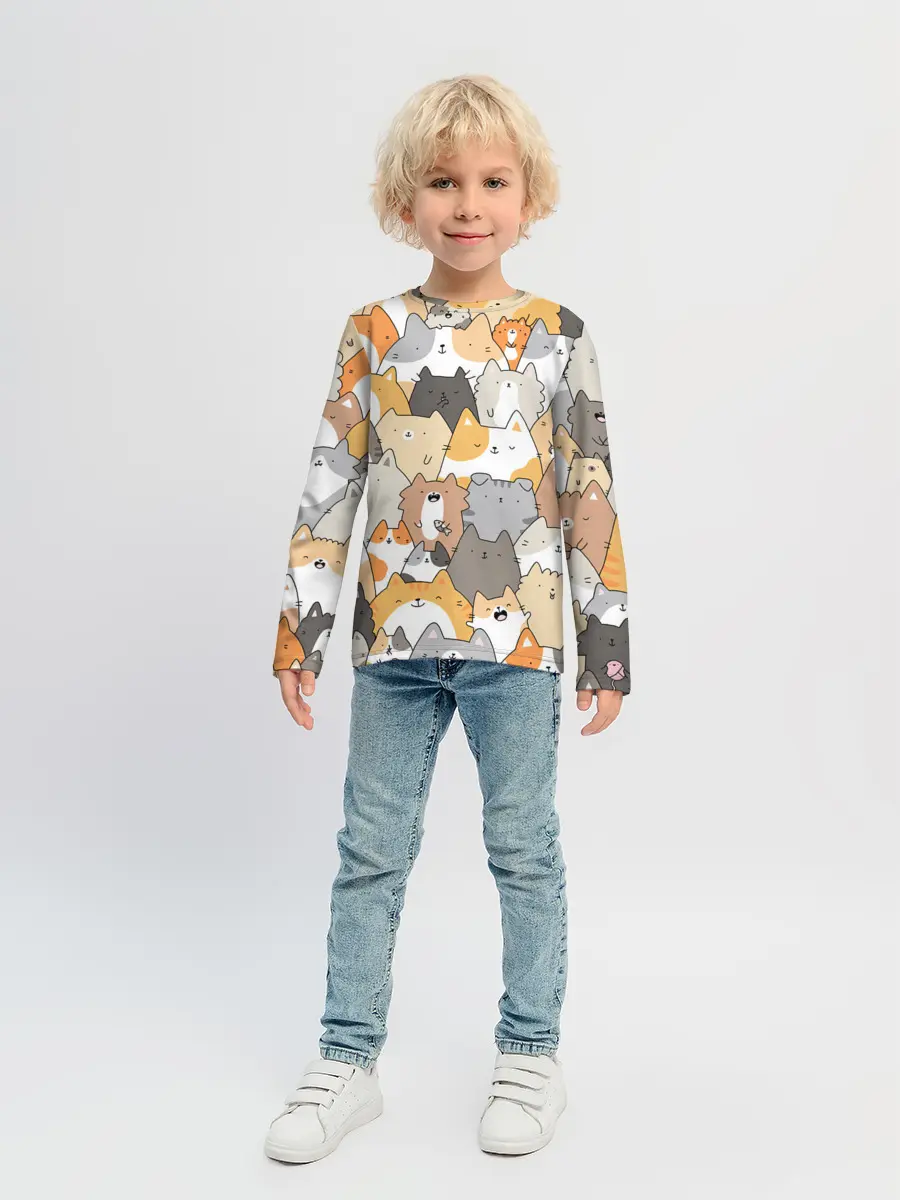 Детский лонгслив / Кошачья стая