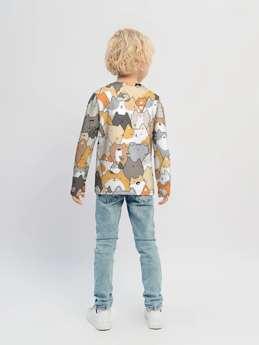 Детский лонгслив / Кошачья стая