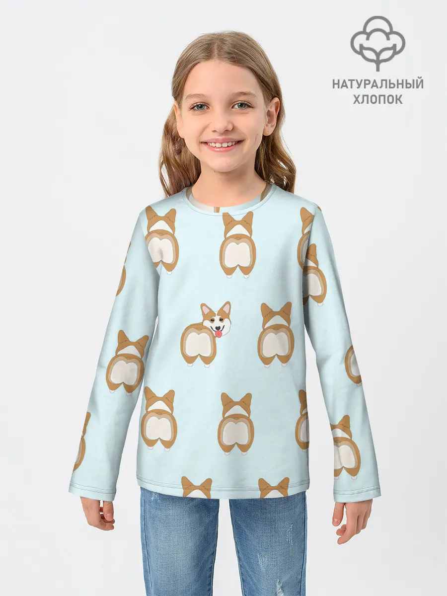 Детский лонгслив / Корги